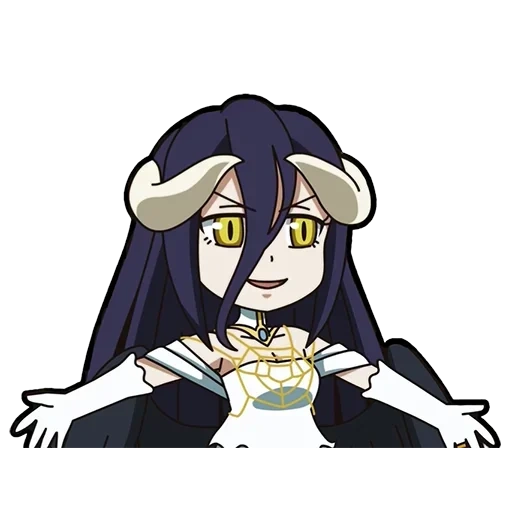 albedo, albedo chibi, albedo overlord, lord albedo