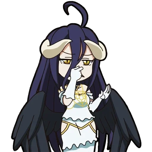 albédo, suzerain d'albédo, albedo overlord chibi, lord albedo chibi