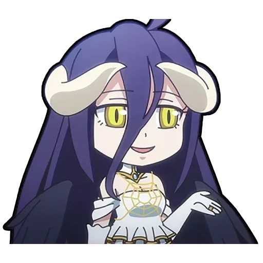 albedo, albedo chibi, albedo overlord, lord albedo chibi