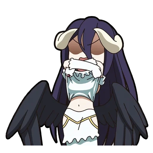albedo, albedo de chibi, albedo overlord, albedo bawang chibi, rei do albedo de chibi