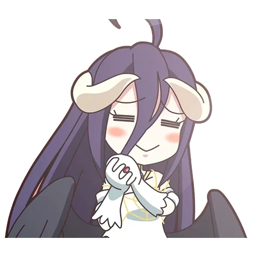 albedo, albedo chibi, albedo overlord, lord albedo chibi