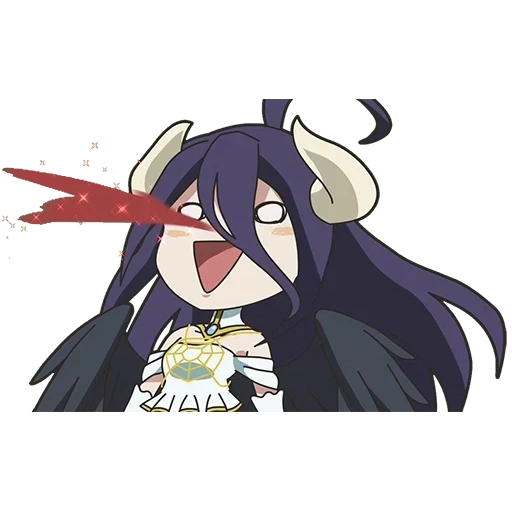 albedo, albedo de chibi, albedo overlord, chibi reflete deus, albedo bawang chibi