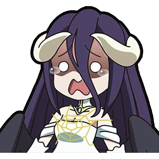 albedo, chibi albedo, albedo overlord, albedo overlord chibi