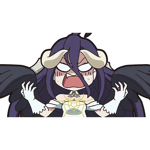 albédo, albedo chibi, albedo overlord chibi, lord albedo chibi