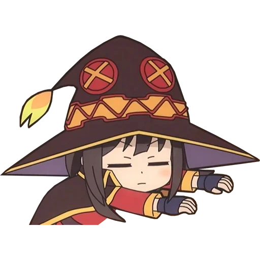 megu ming chibi, anime dolar as, topi miguming, kono suba meguming, anime kono suba mi guming