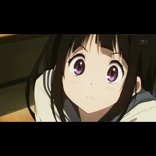 hyouka, cartoon cute, cartoon characters, hekachidanda cherry blossom, you won't leave chitanda animation