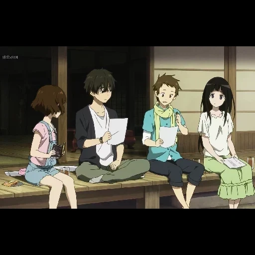 hyouka, figure, hyoka anime stills, tu ne peux pas quitter hyouka, you can't escape the anime