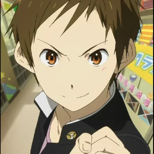 anime, hyouka 2012, satoshi fukube, tanaka eternamente preguiçoso, capturas de tela do satoshi fukube