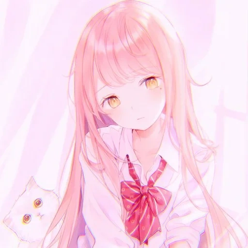 anime, anime yang indah, anime merah muda, gadis anime itu lucu, tyanka dengan rambut merah muda