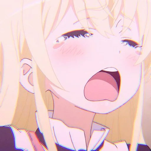 anime kawai, anime adalah yang terbaik, karakter anime, anime tangis tyanka, tyanka dengan mulut terbuka