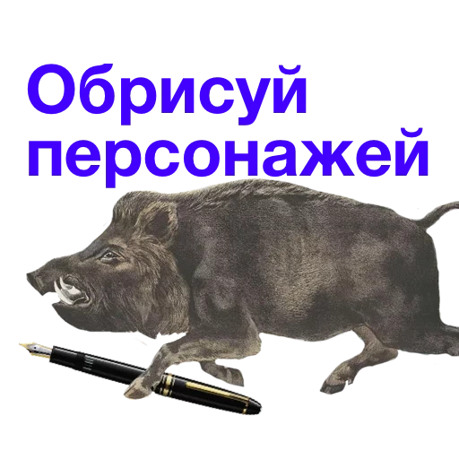 kabanchikom, eber meme, das gute wildschwein, aufkleber für wildschweine, mit einem wildschwein vorbeistürmen