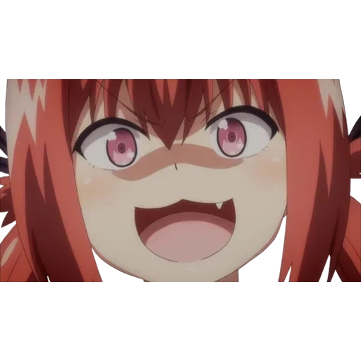 sassania mcdowell, gabriel dropout satania chibi, screenshot of gabriel dropout satania, wallpaper behind satan mcdowell's glass