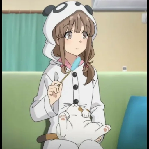 anime bilder, anime charaktere, niedliche anime-muster, seishun buta yarou wa bunny, anime say shumbutayarova kaninchen