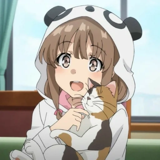 anime neko, carino anime, kaede azusagawa, kawasawa gade ozawa, anime di shishun buta