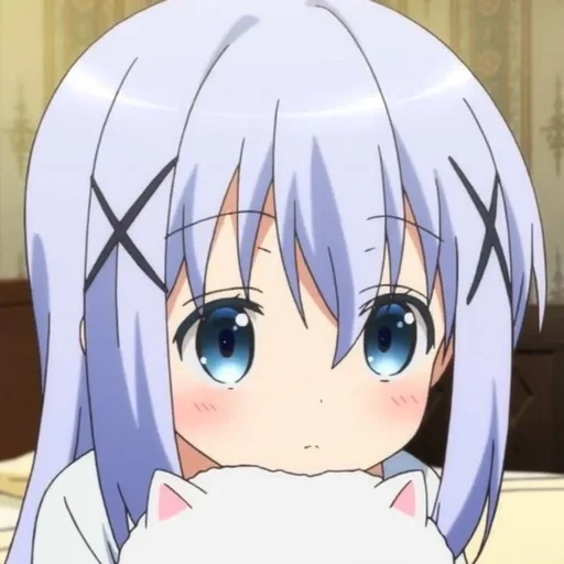 кавай аниме, милые аниме, девушки аниме, anime girl cute, заказывали кролика ямете кудасай