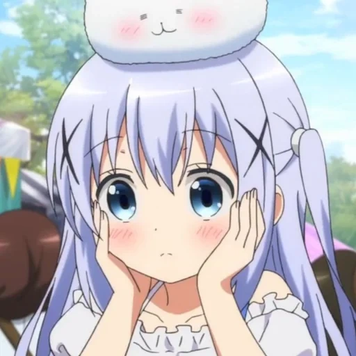 animação, animação neko, menina anime, personagem de anime, coelho café gochumon wa useragi desuka