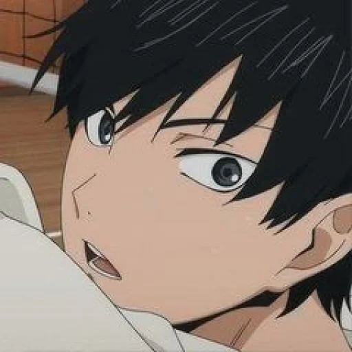 picture, anime cute, kageyama kun, kageyama sleepy, kageyama tobio smile