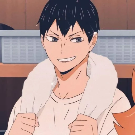 miva kageyama, sorriso di kageyama, kageyama tobio anime, kageyama tobio smile, pallavolo anime di kageyama