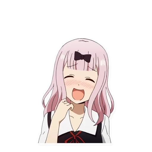 kaguya sama wa kokuraseetai, kaguya stiker, kaguya sama seperti kokurasetai tensi tachi no no renai zunousen, karakter anime, chika fujiwar profil profil uap profil profil uap fujiwar uap