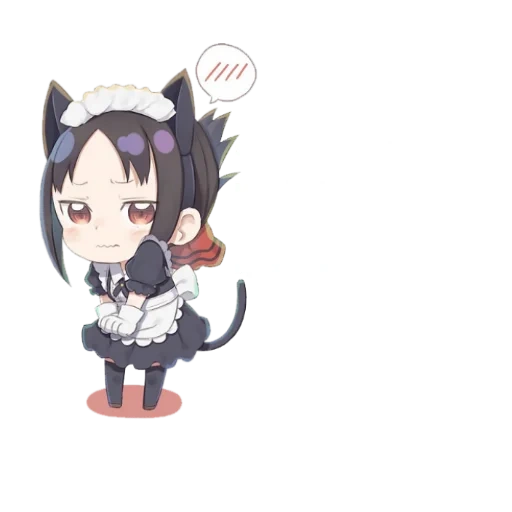 chibik cat, hak adalah chibi, k-o anime chibi, chokol adalah orang sophibian, latar belakang putih kucing anime