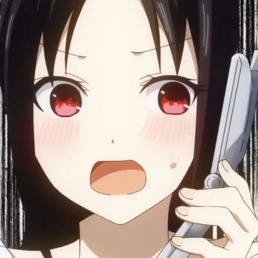 anime charaktere, kagu telefonieren nach miyuki, lustige momente der anime, kaguya sama icon anime peinlich