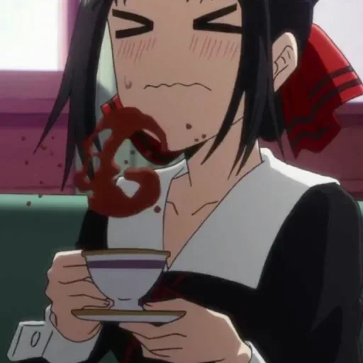 аниме идеи, аниме аниме, девушки аниме, аниме персонажи, кагуя шиномия пьёт чай
