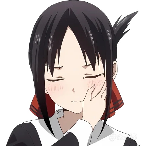 kaguya sama, filles anime, pneu kaguya, personnages d'anime, kaguya sourit au pneu