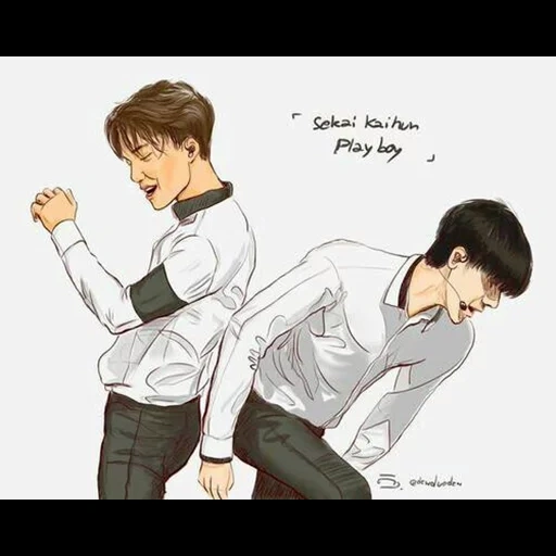 asiático, fan art, mpreg chimin, han kirk barra inclinada, bts family art vkook