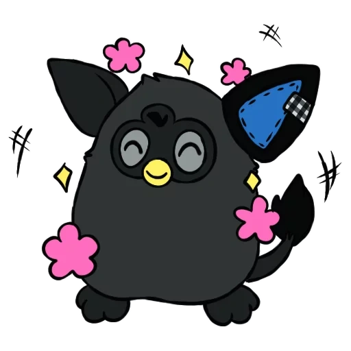 ferbi, furby 2013, ferbi berwarna hitam, phoebe furby, ferbi black 2002