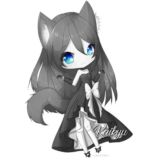 innere medizin, anime neko, anime charaktere, hyanna natsu kitsune, anime katze mädchen chibi