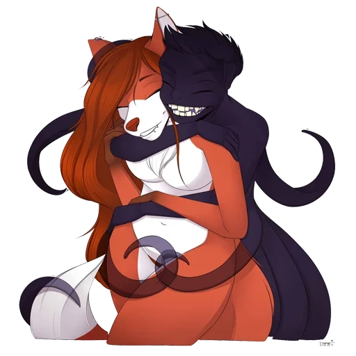 berbulu, pasangan furri, furri vernid, rubah merah berbulu, furry hugs fox