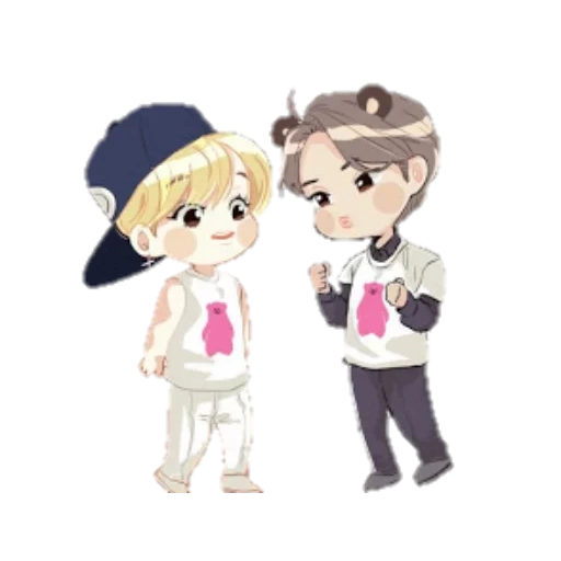 chibi, anime lucu, seni anime fan, taekook fanart, karakter anime