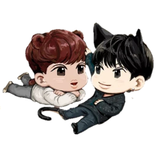 bts chibi, jungkook bts, min yongi bts, bts chibi jikook, grupo de animación newst