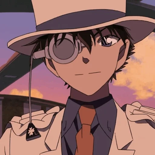 cato ace, menino anime, kato de folha preta, personagem de anime, detective conan