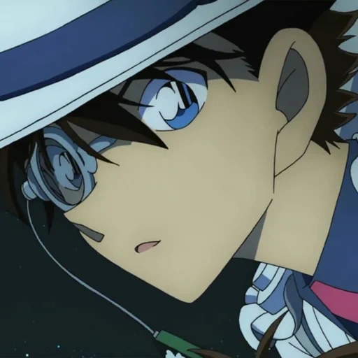 detective anime, i personaggi degli anime, detective conan, screenshot anime di kaito kid, detective conan black leaf kaito