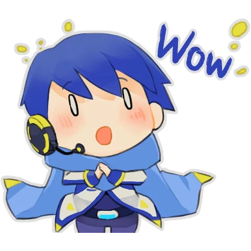 kaito, kaito, kaito chibi, kaito hunter chibi, kaito vocaloid chibi