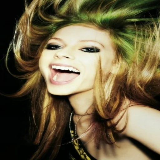 fille, avril lavigne, couleur de cheveux, avril lavigne sourire, couleurs de cheveux pastel