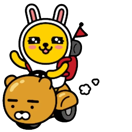 qoobee, stickers kawai, muzi kakotark, pêches de cacautarque, kakaotalk en coréen