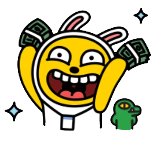 reír, logotipo de monstruos, muzi kakaotalk, kakaotalk coreano