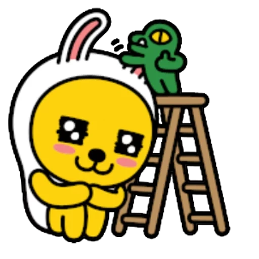 splint, kakao friends, kawai sticker, muzi kakotalk, coco's character is a true friend