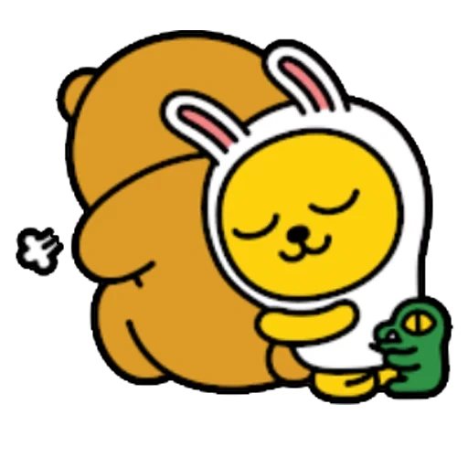 qoobee, muzi kakaotalk, koreanische emoticons, koreanisch kakaotalk, kakao friends style zitrone