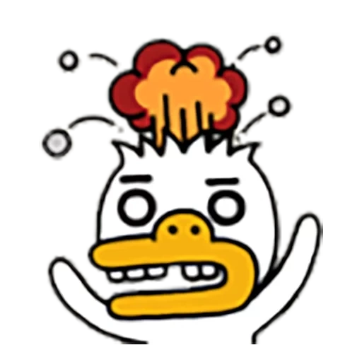 kakao friends, stiker emotikon, coco benar-benar tersenyum, kakao talk duck