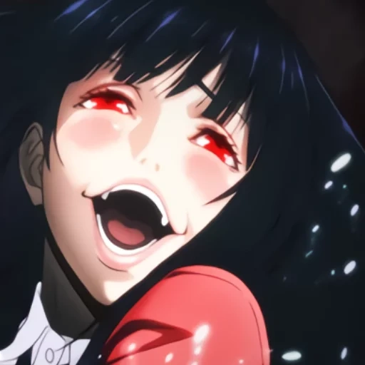 kakegurui, yumeko kakegurui, la folle eccitazione di yumiko, yumako jabami ahgao, anime folle brivido di jumeko jabami