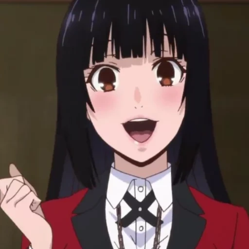 kakegurui, kakeguru anime, crazy excitement yumoko, yumiko crazy excitement, anime avid player kakegurui