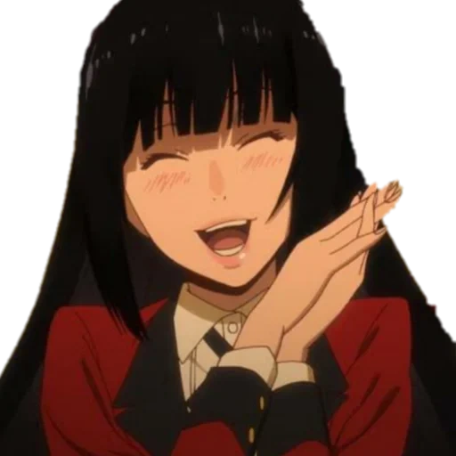 kakegurui, yumeko kakeguru, kegembiraan gila yumoko, stiker yumko jabs, anime gila excitement yumeko