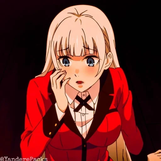 kakegurui, ragazze anime, personaggi anime, ryrika crazy excitement, eccitazione folle kakegurui