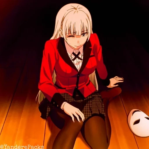 kakegurui, девушки аниме, ририка безумный азарт, безумный азарт kakegurui, безумный азарт кирари ририка