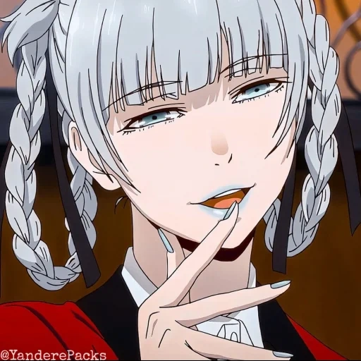 kakegurui, kirari momobes, anime loco emoción, kirari es una locura emoción, excitación loca kakegurui