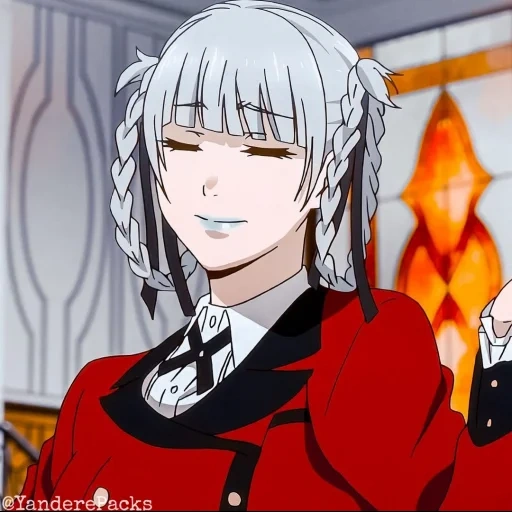 kakegurui, anime mädchen, kirari momobes, kakegurui kirari, anime verrückte aufregung kirari