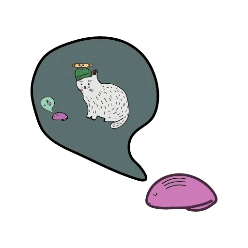 cat, illustration, speech bubble, thoughts bubble, cartoon whale
